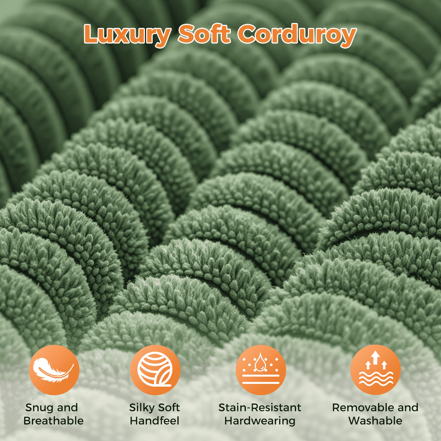 83" Corduroy Sofa,Loveseat Sofa with Extra Deep Seat Couches ,Comfy Upholstered Couch for Living Room,Tool-Free Setup with 2 Pillows,Green