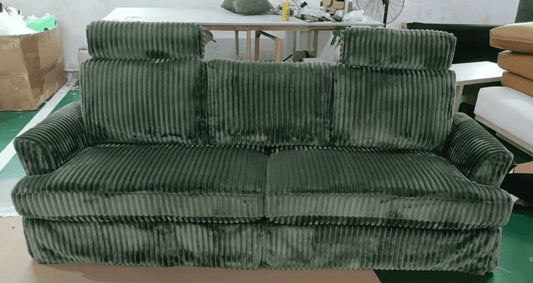 Sofa,Comfy Couch Sofa with Deep Seat and Thick Cushion, Upholstered Linen Fabric Couch for Living Room Bedroom Office,Green