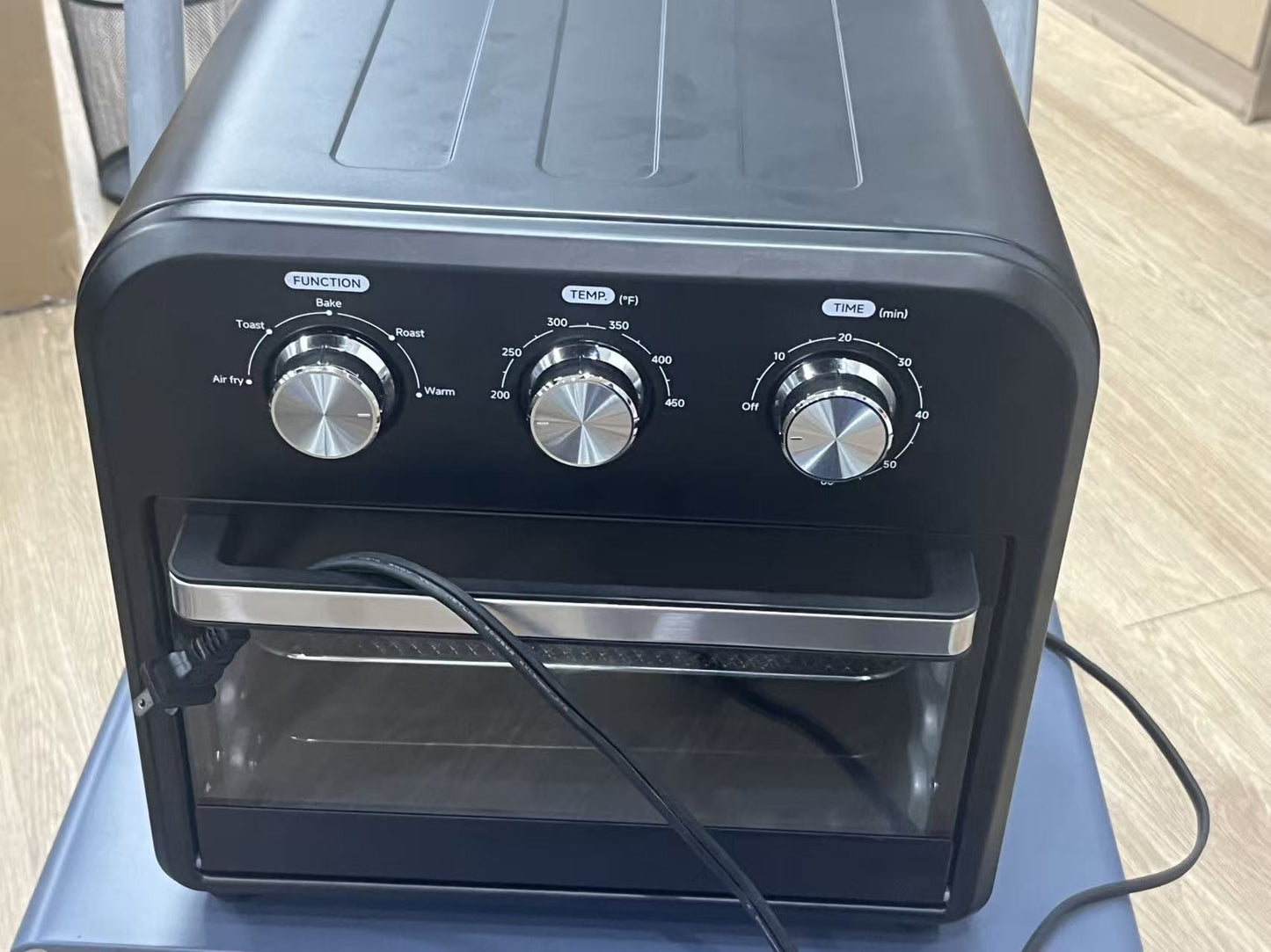 16QT Air Fryer Oven , Small Footprint Airfryer combo with Rotisserie, Toast, Bake, Roast, Reheat Functions and more, Recipe Book & 6 Accessories Included