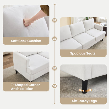 Sofa,Comfy Couch Sofa with Deep Seat and Thick Cushion, Upholstered Linen Fabric Couch for Living Room Bedroom Office,Green