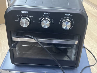 16QT Air Fryer Oven , Small Footprint Airfryer combo with Rotisserie, Toast, Bake, Roast, Reheat Functions and more, Recipe Book & 6 Accessories Included