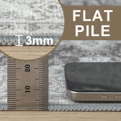 KUETH 6'x9' Area Rugs for Living Room, Non-Slip Machine Washable Vintage Retro Rug, Low Pile Chenille Print Rug for Bedroom Dining Room Home Office