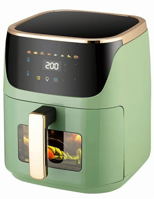 8 QT Air Fryer with 8 Food Preset, 85% Less Oil Healthy Cooker for Family Size, LED Digital Touch Screen, Roast, Reheat, Dehydrate, Bake, Steam, 360° Hot Air Heating