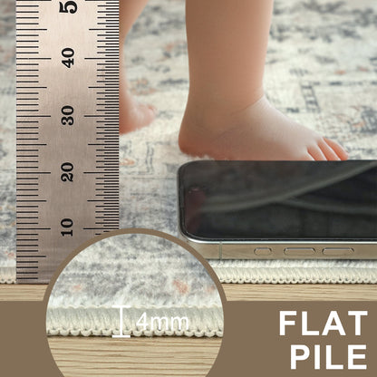 KUETH 10x14 Area Rugs for Living Room, Non Slip Machine Washable Retro Rugs, Ultra-thin Print Rug for Bedroom, Dining Room, Home Office.