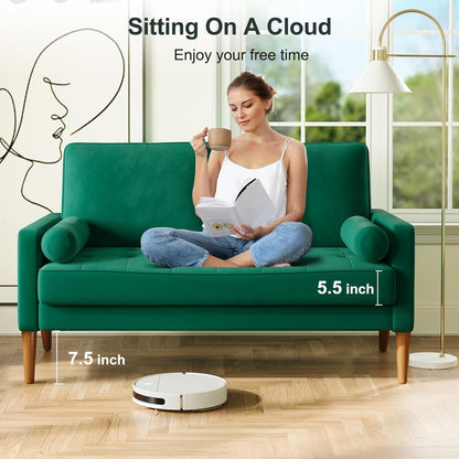 Super Large PU Sofa with Solid Wood, Spring Cushion Modern Couch with Extra Deep Seat for Living Room,Office Sofa