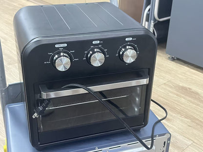 16QT Air Fryer Oven , Small Footprint Airfryer combo with Rotisserie, Toast, Bake, Roast, Reheat Functions and more, Recipe Book & 6 Accessories Included