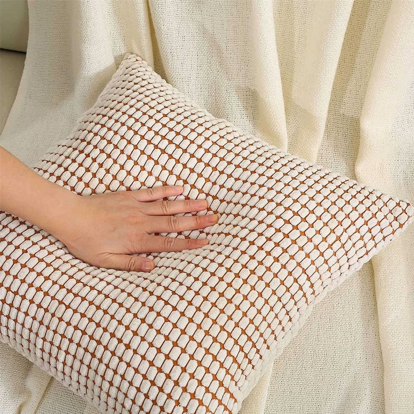 Comfy PU Sofa with Solid Wood, Spring Cushion Modern Couch with Extra Deep Seat for Living Room